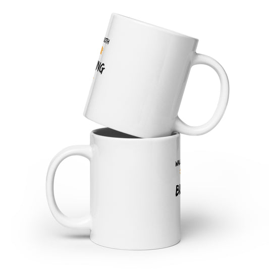 White glossy mug